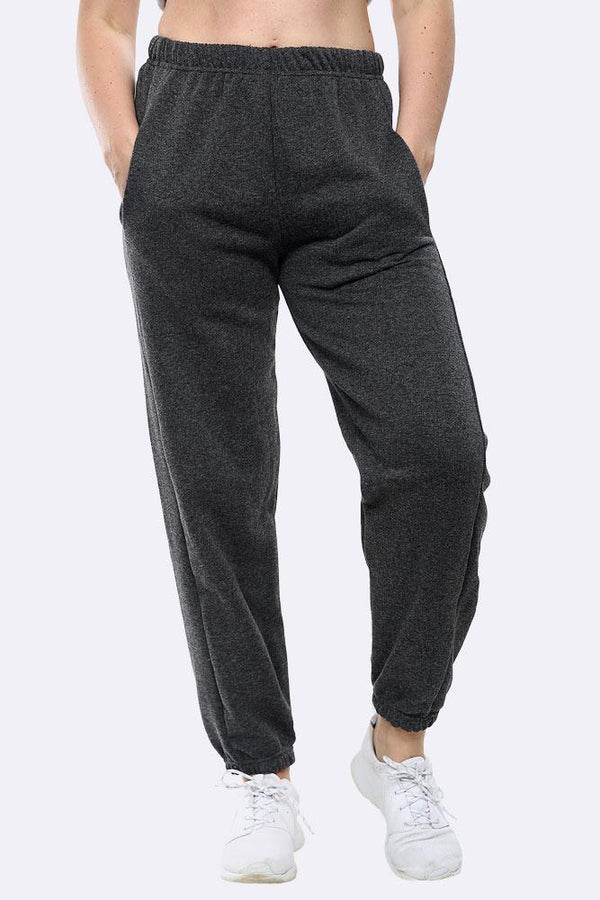 Fleece Full Length Closed Hem Jogging Bottom