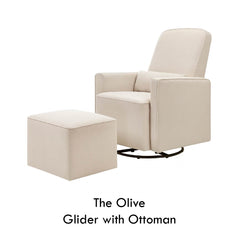 Davinci Olive Glider with Ottoman