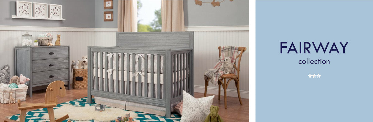 rustic grey crib and dresser set