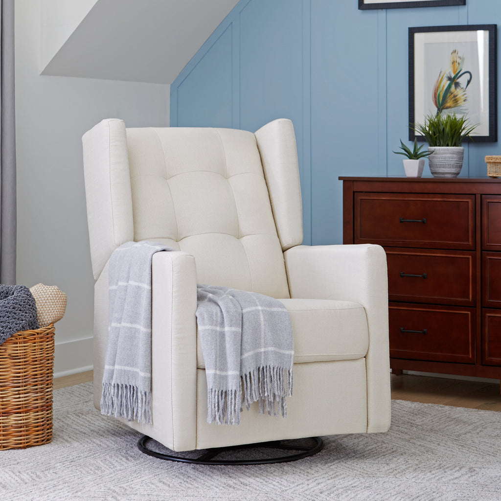 beige reclining armchair