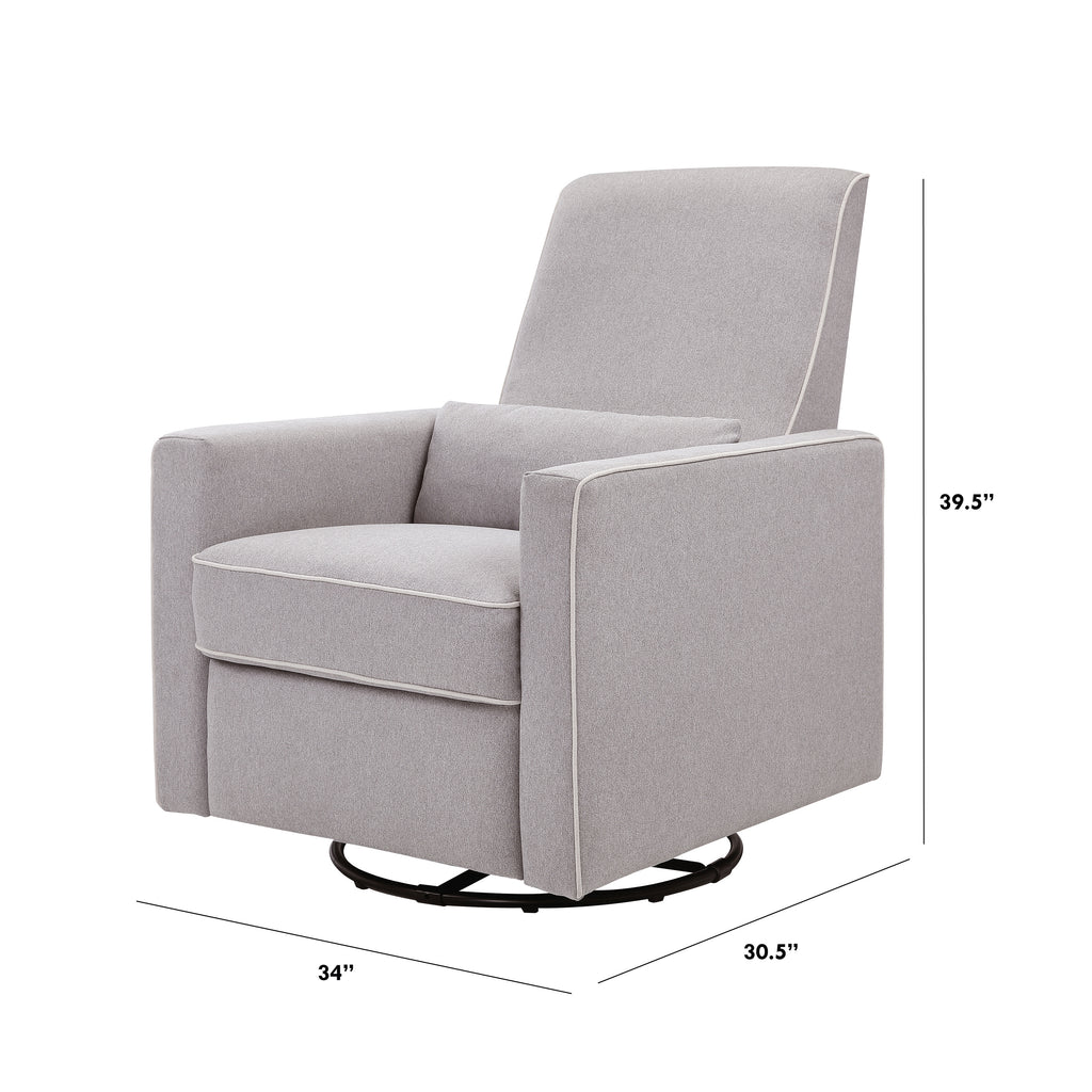 grey glider with white piping