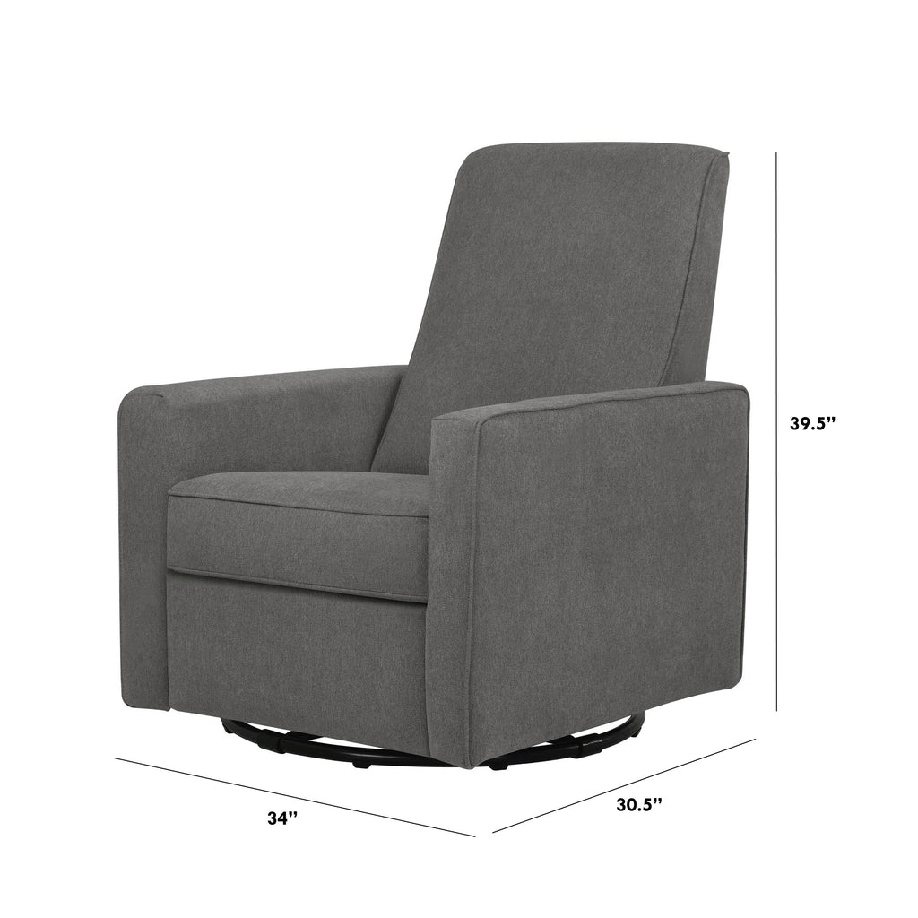 M10887GY,Piper Recliner in Dark Grey Finish with Dark Grey Piping
