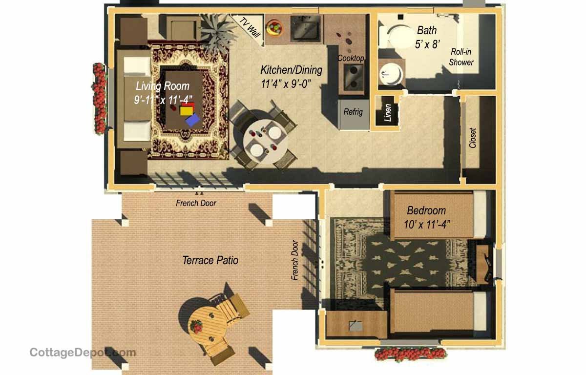 Accessible Tiny Home Granny Pods Floor Plans Med Cottage