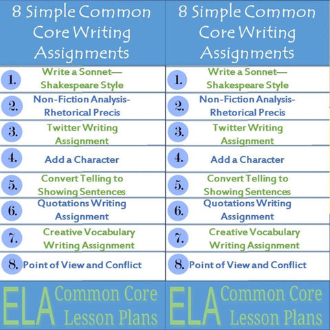 different types of writing assignments