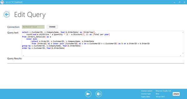 Edit query - prepare baseline data