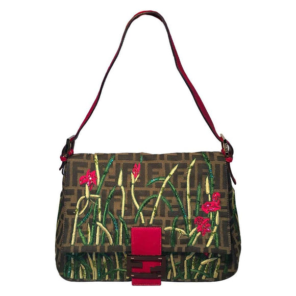 fendi floral baguette