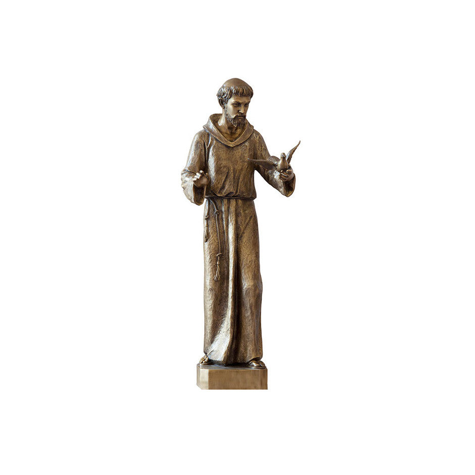 St. Francis with Dove Statue | Global Bronze Inc.