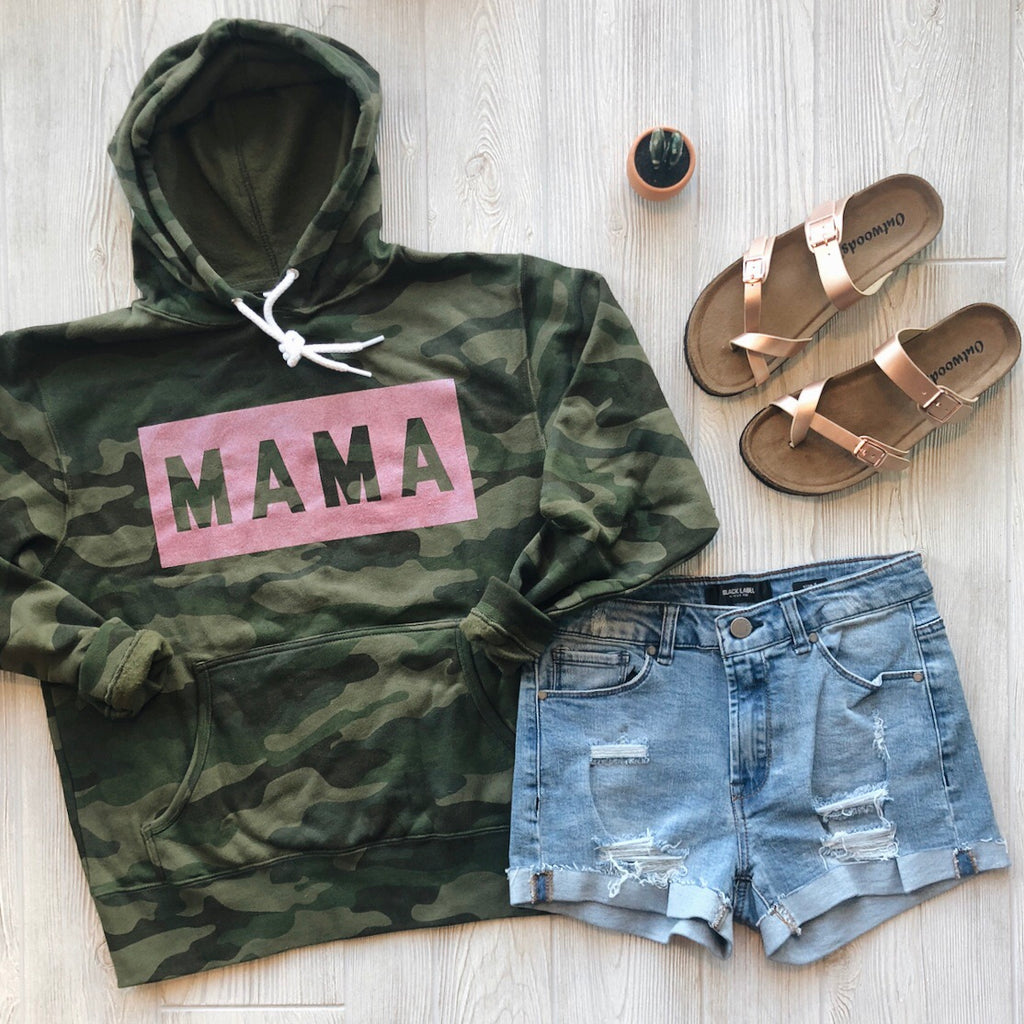 camo mama hoodie