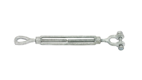 1/2" X 9" Jaw & Eye Turnbuckle, Hot Dip Galvanized Drop Forged Steel