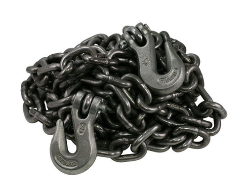 3/8" x 20' G40 Tie Down Chain with Clevis Grab Hooks
