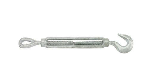 1/2" X 6" Hook & Eye Turnbuckle, Hot Dip Galvanized Drop Forged Steel