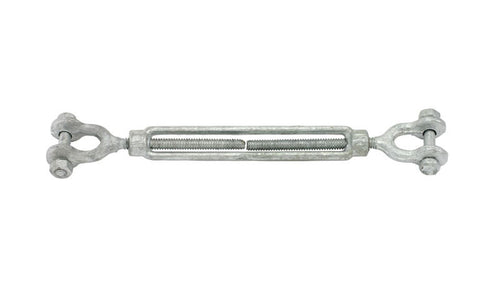 1/4" X 4" Jaw & Jaw Turnbuckle, Hot Dip Galvanized Drop Forged Steel
