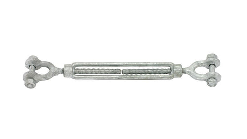 5/8" X 9" Jaw & Jaw Turnbuckle, Hot Dip Galvanized Drop Forged Steel