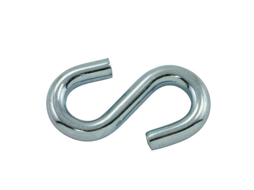 1-1/4" X 0.135  Bright Zinc "S" Hook, Lot 50