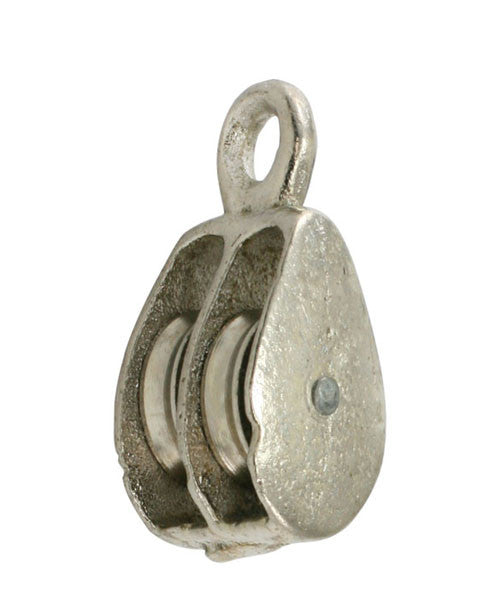 1" Double Solid EYE Pulley - paKaged - Pulley Flat Mount