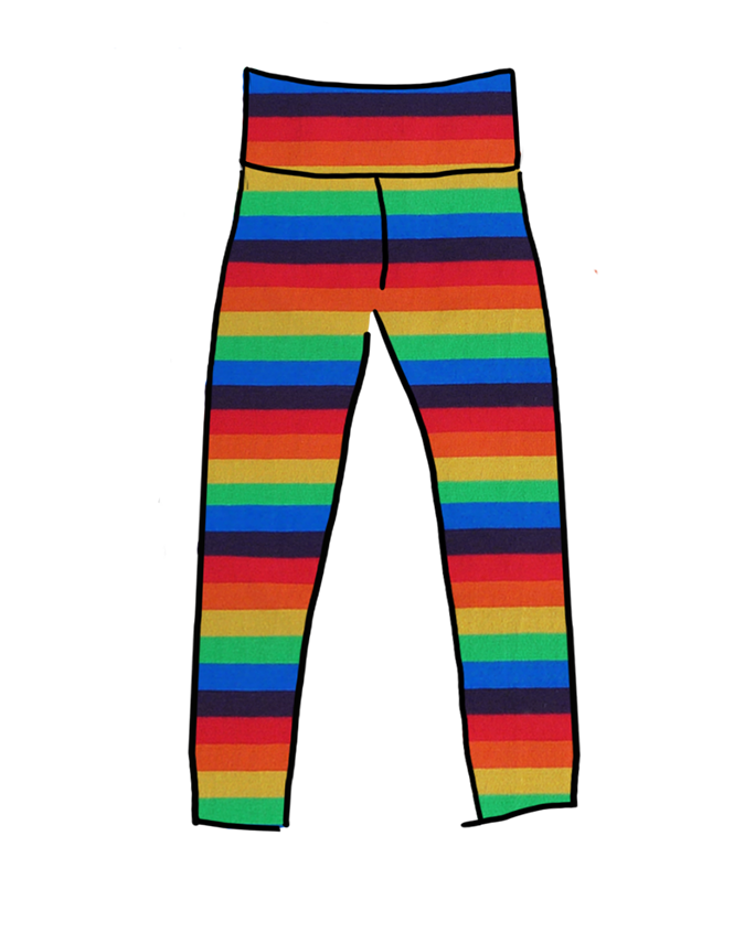 High Rise Leggings Rainbow Stripe