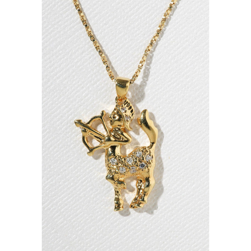 Vanessa Mooney Zodiac 24k Gold Plated Necklace Swank Boutique