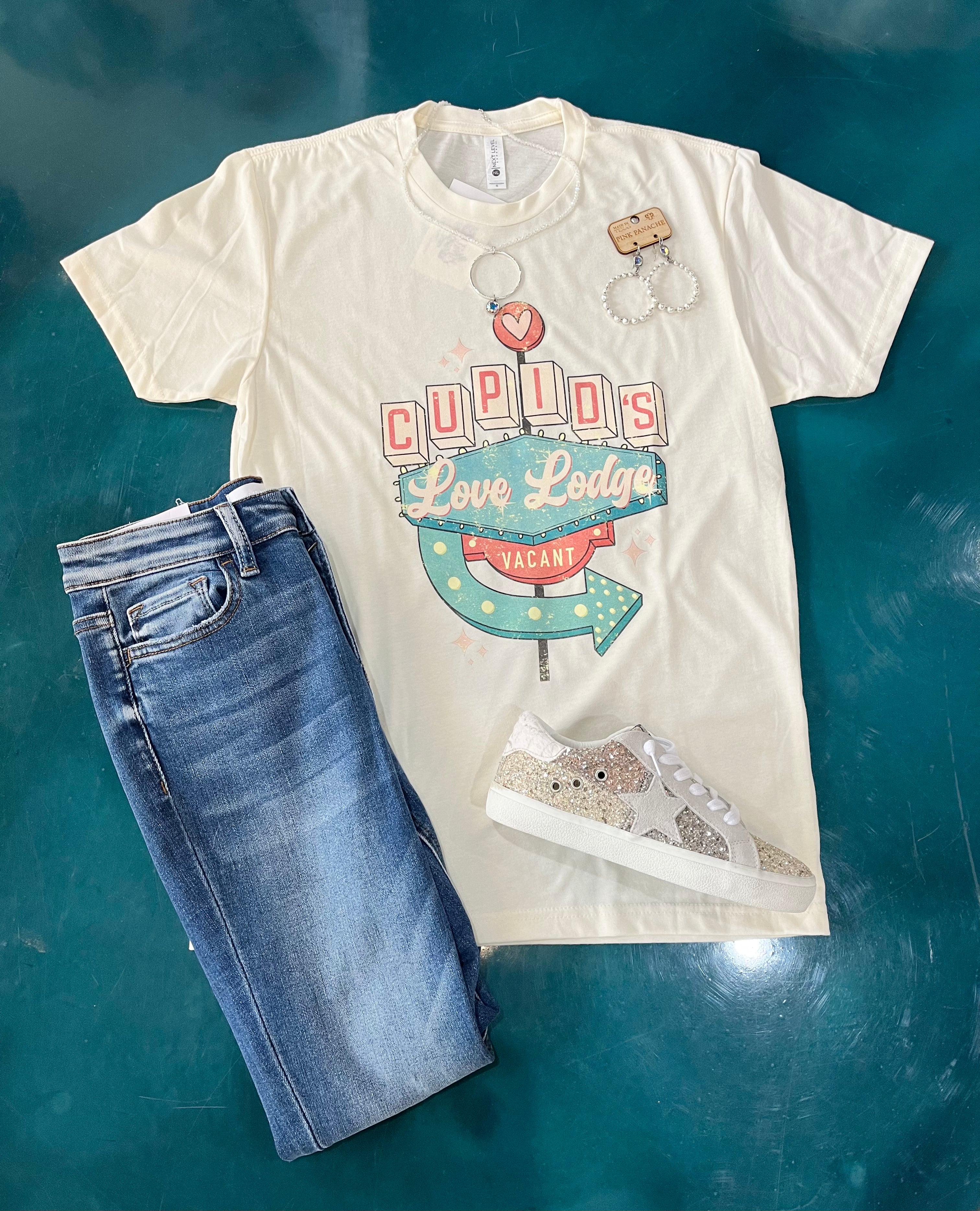 Cupid's Love Lodge - Sueded Tee-FINAL SALE