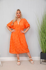 Broderie Anglaise Dress Orange
