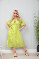 Broderie Anglaise Dress Lime
