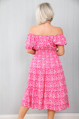 Ditsy Animal Print Dress Petal Pink