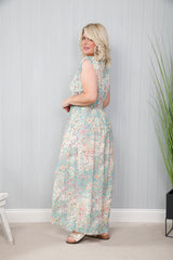 Ditsy Speckled Maxi Dress Turquoise