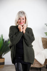 Forest Green Soft Knitted Cardigan