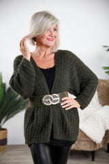 Forest Green Soft Knitted Cardigan
