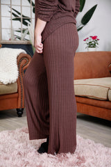 Chocolate Rayna Ribbed Trousers
