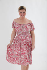 Lacey Leaf Dress Pomegranate