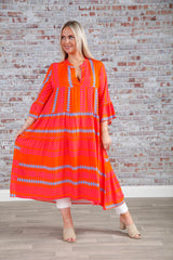 Avery Aztec Dress Orange
