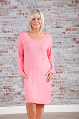 Ronnie Ribbed Dress Pink