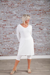 Ronnie Ribbed Dress White