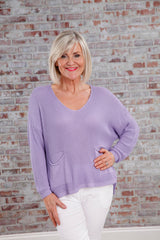 Charlotte Open Knit Top Lilac