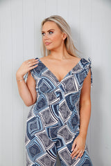 Aria Aztec Jumpsuit Blue