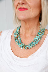 Willow Wooden Necklace Teal