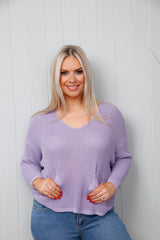 Charlotte Open Knit Top Lilac