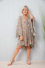 Tia Lace Up Tunic Duck Egg Blue