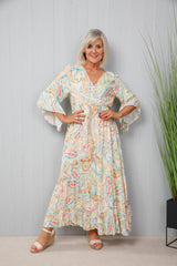 Lauren Paisley Dress Cream