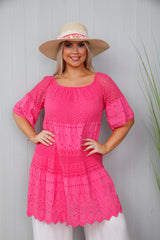 Strawberry Lace Cotton Tunic