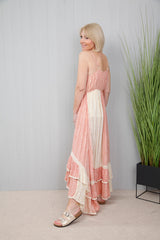 Daria Drape Tiered Dress Peachy Pink