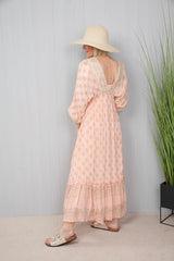 Mumbai Printed Dress Peachy Pink