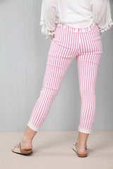 Striped Magic Pants Pink/White