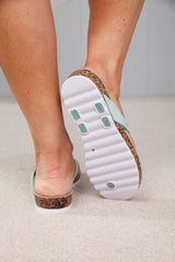 Hazel Cork Flip Flops Mint