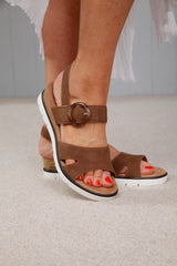 Valerie Wedge Sandals Chocolate