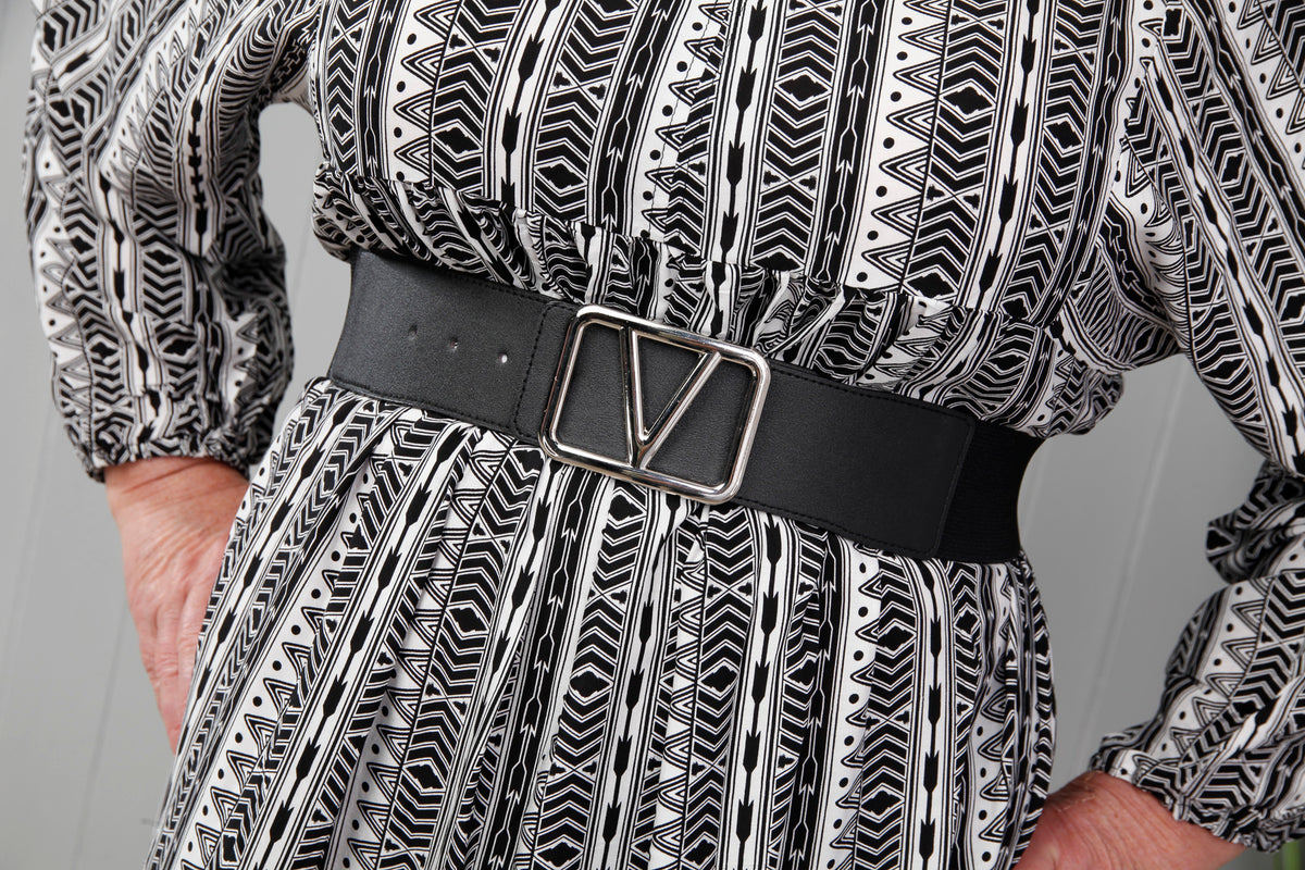 Galentino Stretch Belt Black/Silver