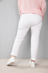 Curve Sequin Magic Pants White