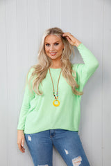 Harper Beaded Necklace Top Lime