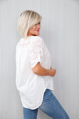 Blossom Cut Out Top White