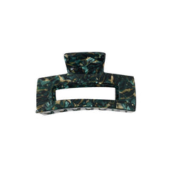Marble Green Rectangle Claw Clip